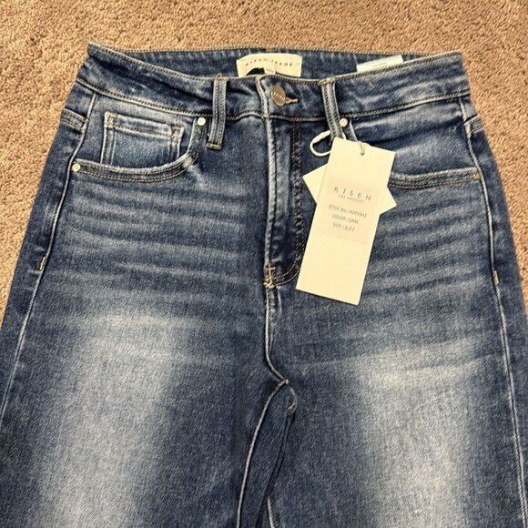 Tummy Control Risen denim! With stretch! Can be uncuffed! High rise size 5 - Picture 2 of 14